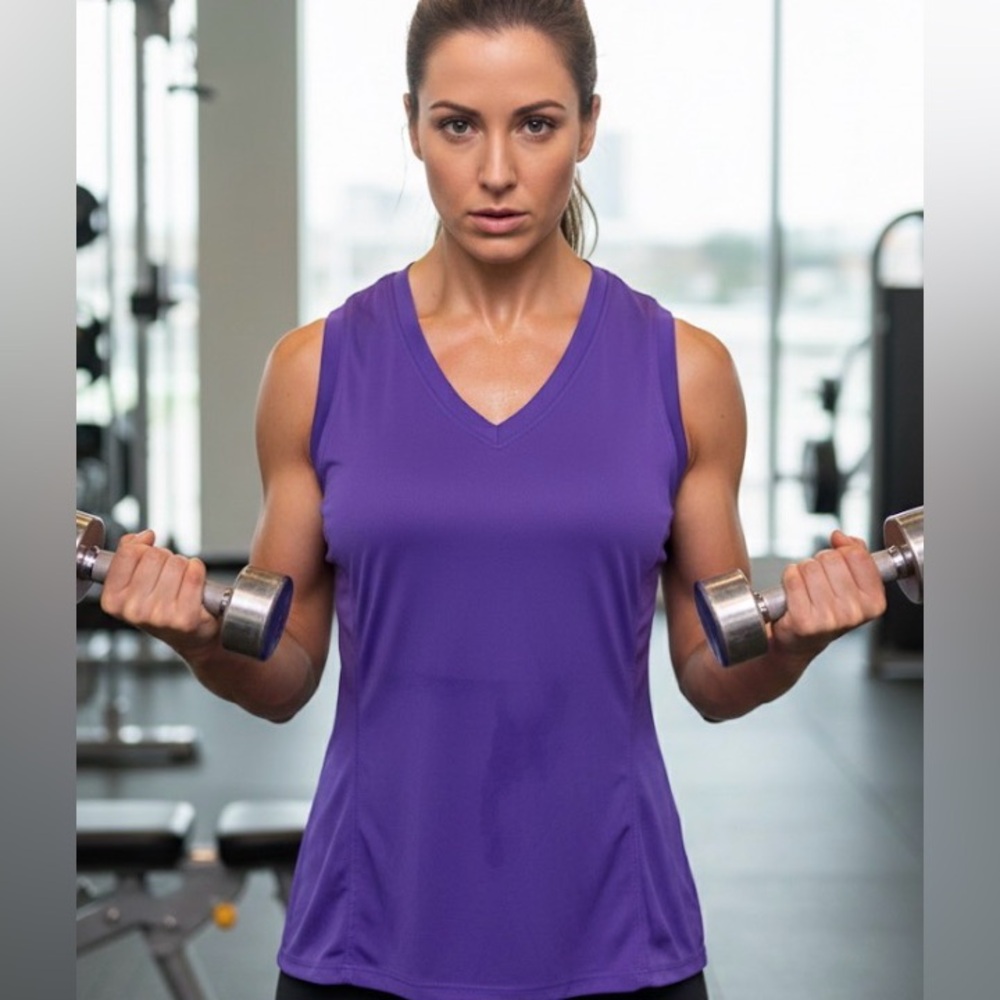 Champion Women's Vivid Purple Muscle Tee XL